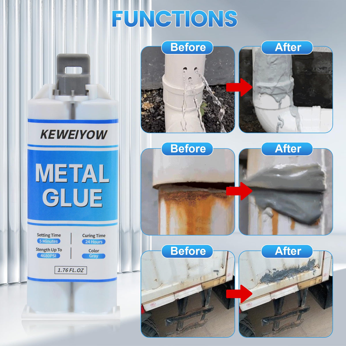 KEWEIYOW mixed epoxy paste close-up showing smooth workable texture