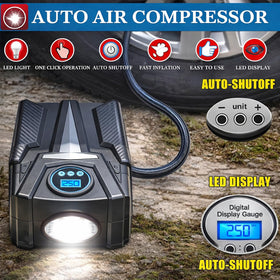 kewen digital air compressor closeup with LCD display for accurate inflation