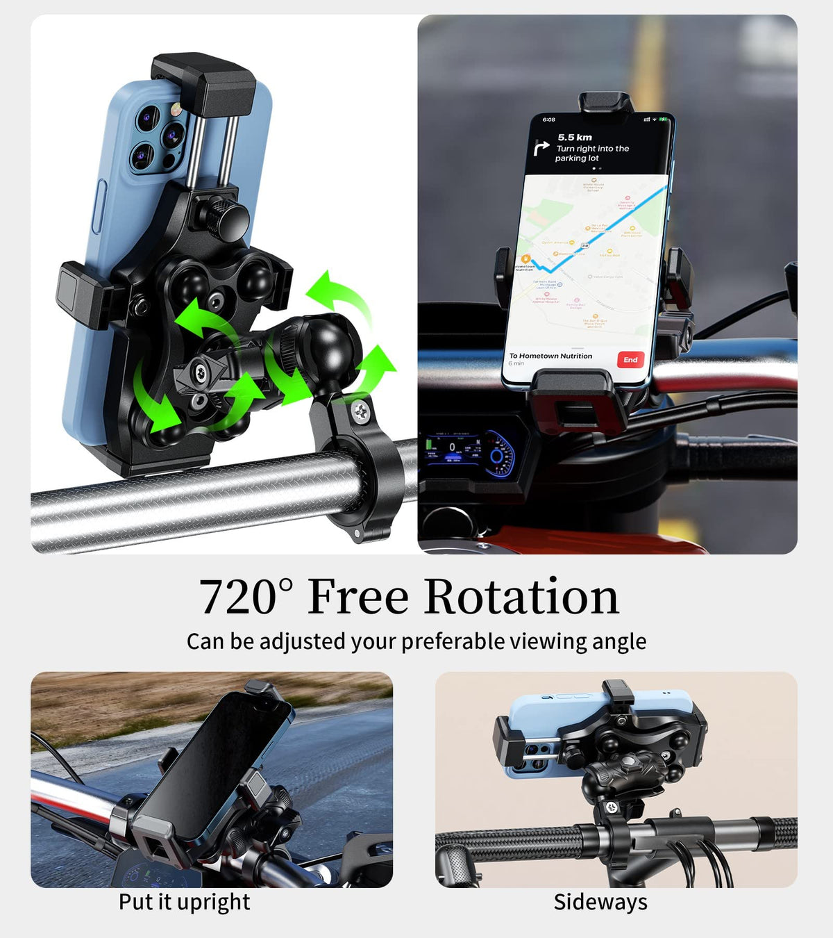 Kewig aluminum handlebar clamp fitted on different diameter bars for compatibility