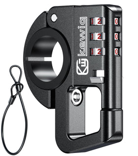 Kewig front-mounted lock on handlebar showing secure fit and durability