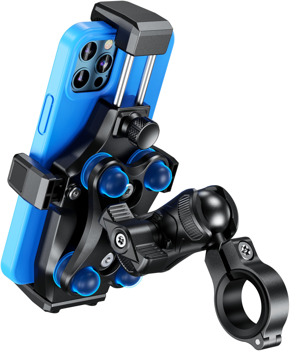 Kewig front view mounted on handlebar showing sturdy secure grip and stability