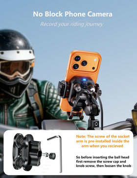 Kewig half‑enclosure keeping camera unobstructed for ride recording