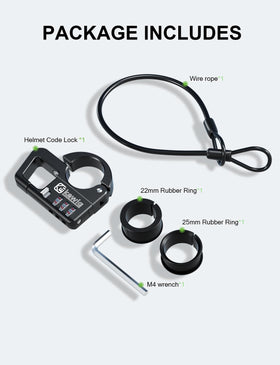 Kewig lock secured to scooter handlebar at night for visible theft deterrence