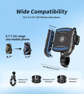 Kewig size comparison with phone illustrating compatibility with case-on devices