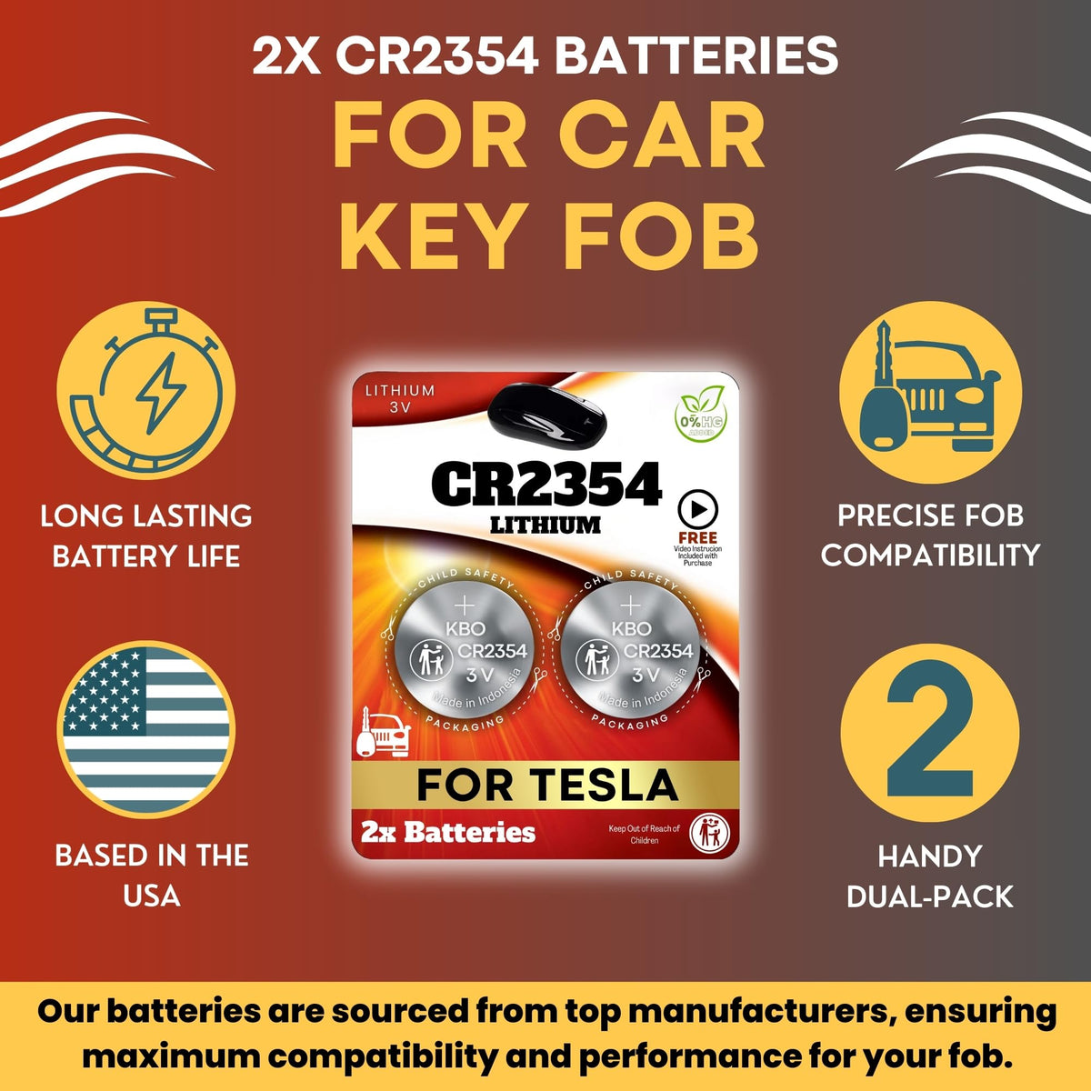 Key Battery Outlet close-up of CR2354 cell markings for accurate replacement