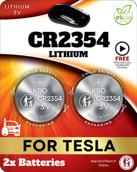 Key Battery Outlet front packaging showing two CR2354 batteries and benefits
