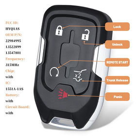 KEYECU back shell close-up with label showing FCC ID and fit confirmation benefit