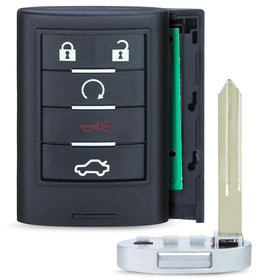 Keyecu front view of Cadillac remote showing five buttons and easy access