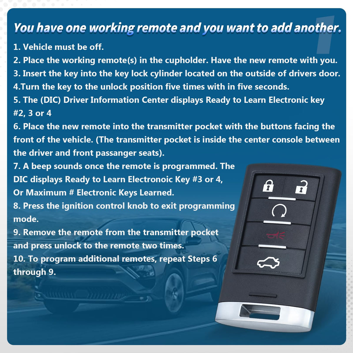 Keyecu installed in Cadillac ignition demonstrating restored remote convenience