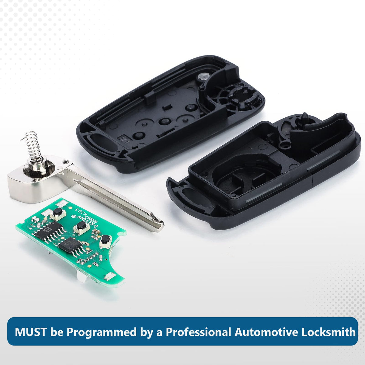 Keyecu metal flip key blade unfolded showing durable construction benefit