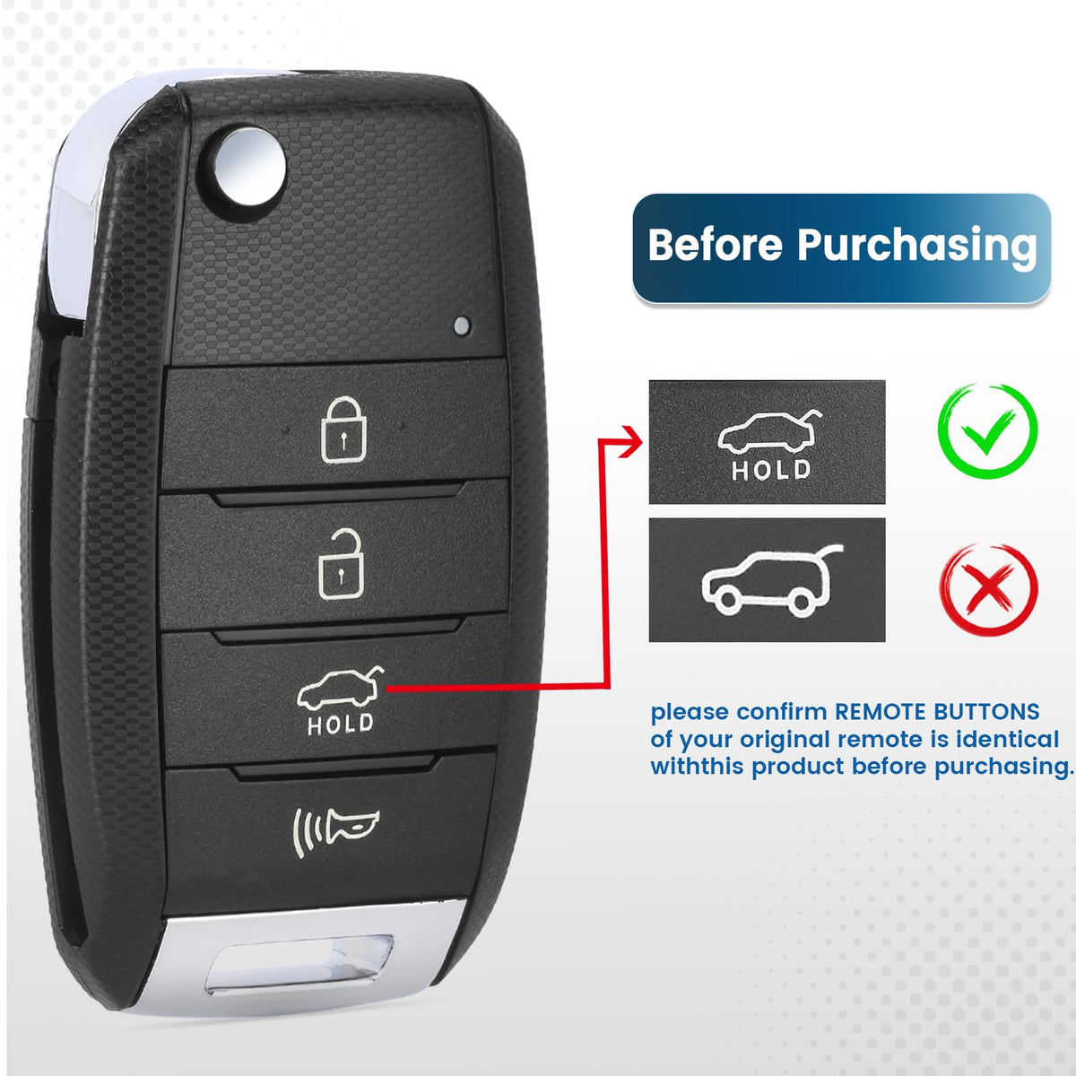Keyecu remote opened to reveal circuit board and chip, enabling correct compatibility benefit