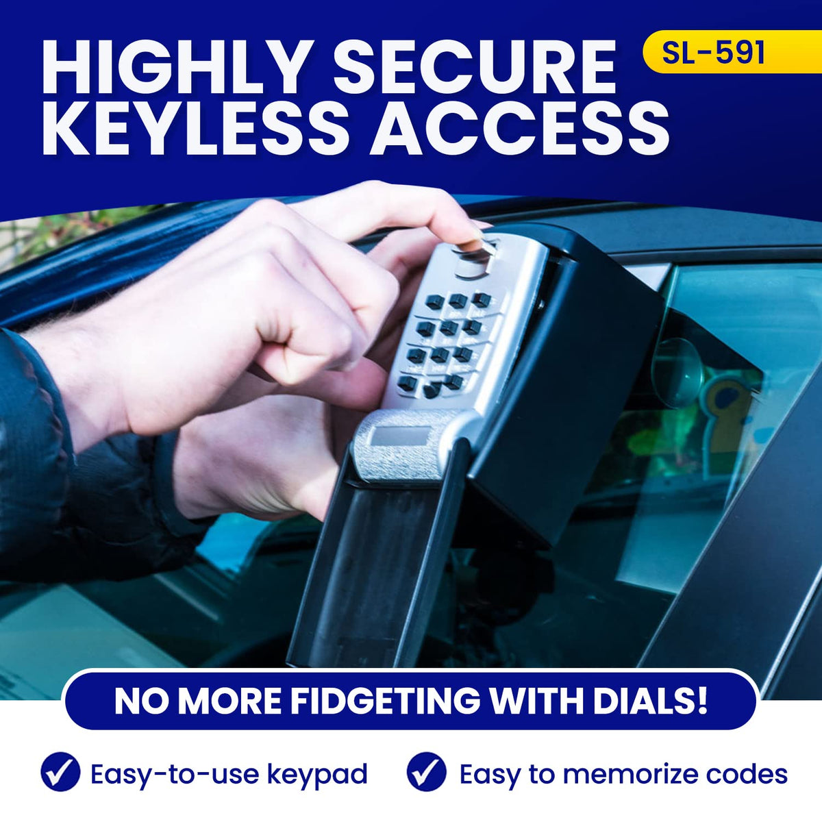 KeyGuard SL-591 interior view with fob demonstrating storage capacity