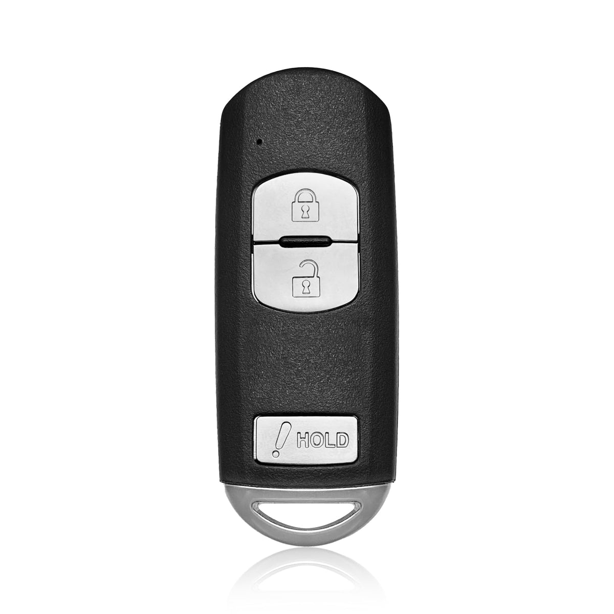 Keylessbest front view of Mazda 3 key fob showing button layout for easy replacement