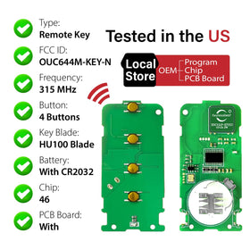Keylessbest opened fob showing inner chip housing ready to accept OEM transponder for programming