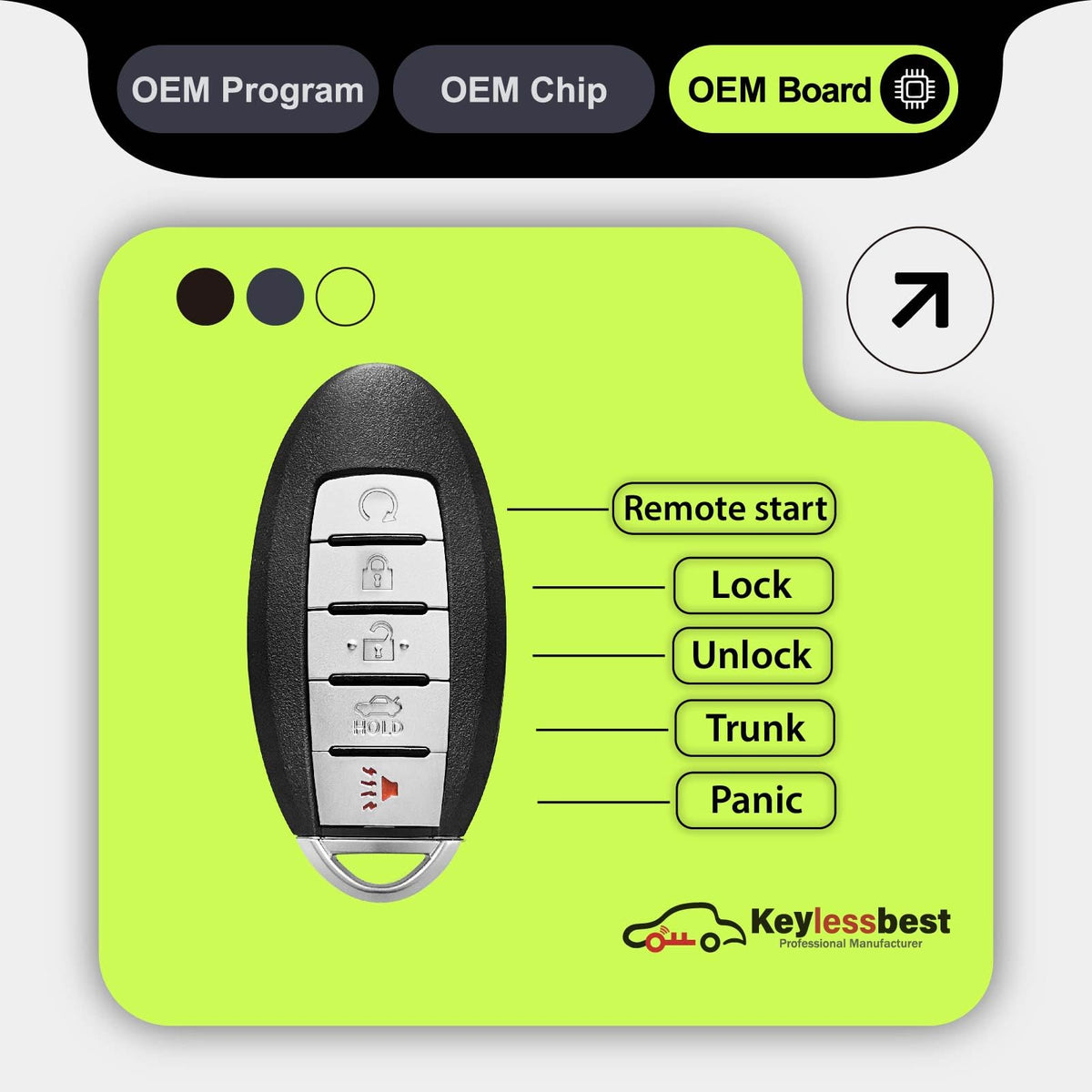 Keylessbest internal view showing transponder chip and battery slot for professional programming