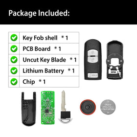 Keylessbest remote held by hand near a Mazda vehicle demonstrating practical use