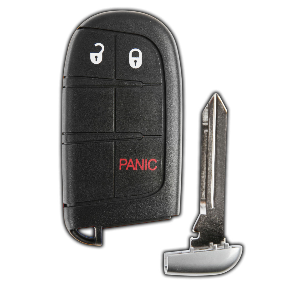KeylessOption front view of 3-button remote showing button layout and compatibility