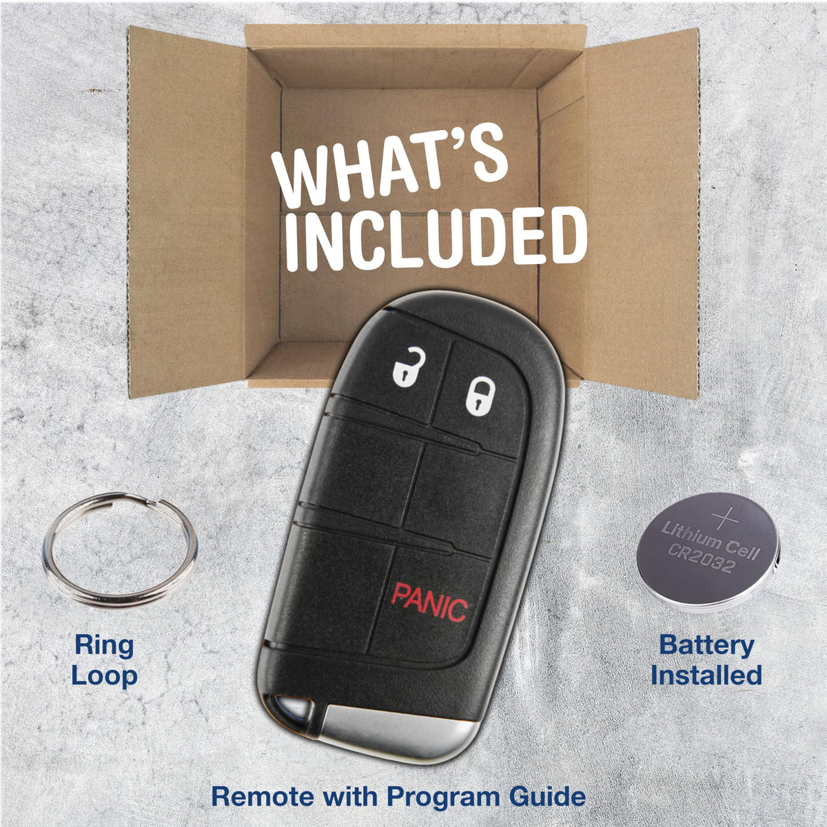 KeylessOption back housing label showing part number for correct replacement