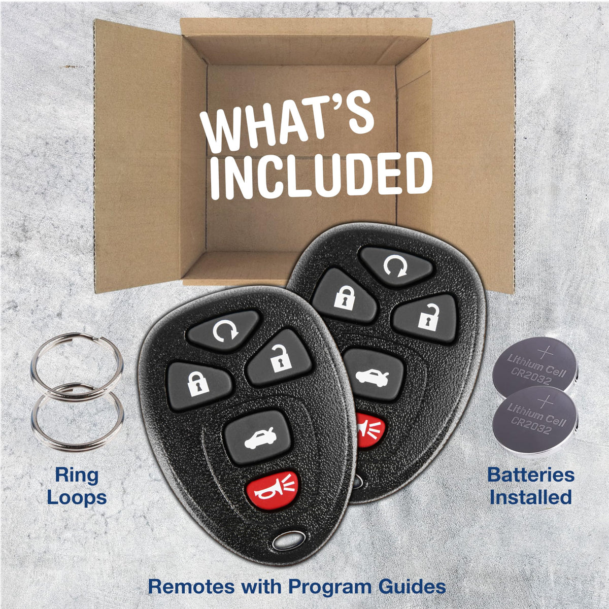 KeylessOption rear label with FCC ID showing compliance and part numbers