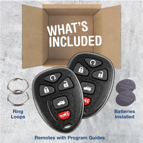 KeylessOption rear label with FCC ID showing compliance and part numbers