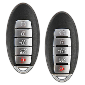 KeylessOption front view of replacement Nissan Rogue key fob showing complete packaging and benefits