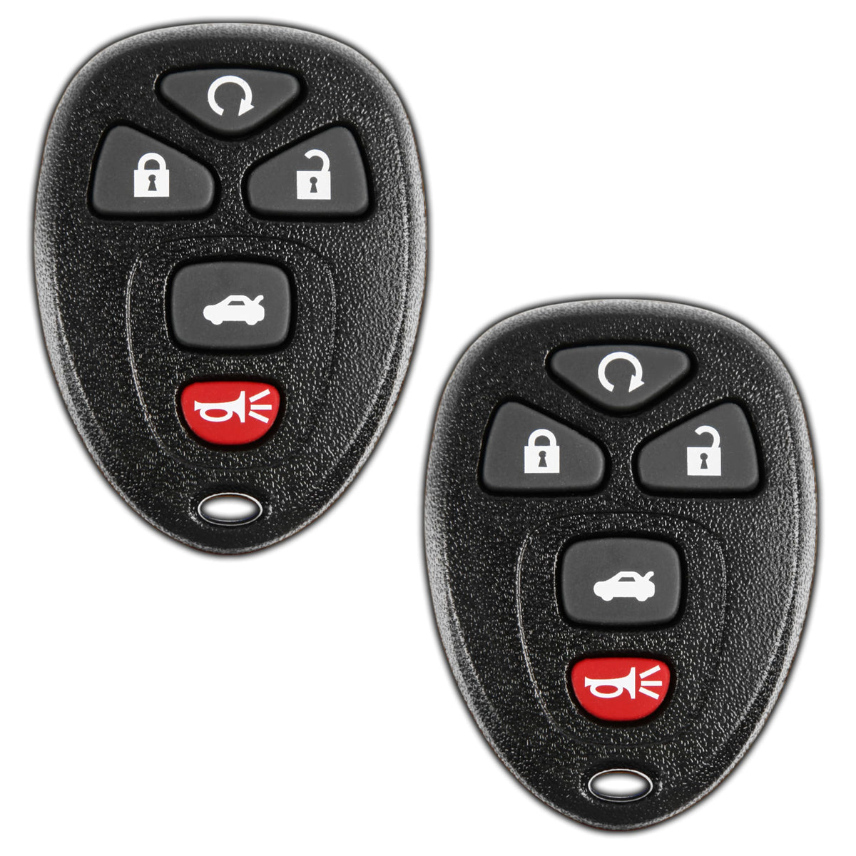 KeylessOption front view of 5-button remote showing design and fit