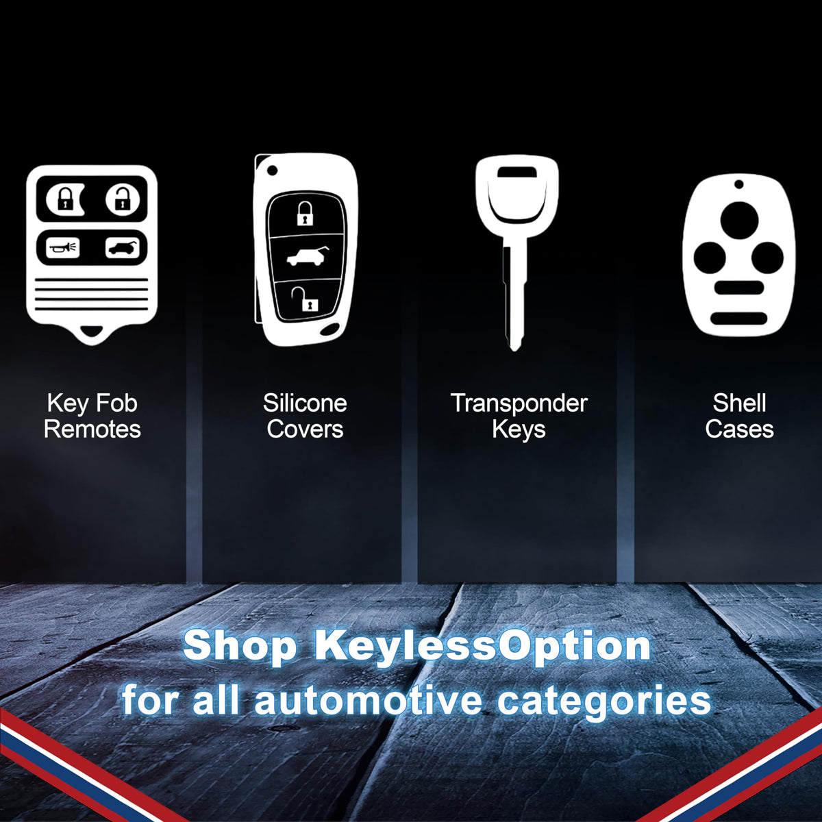 KeylessOption remote held near vehicle showing signal transmission clarity and dependable pairing