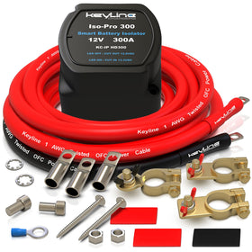 KeyLine Chargers 300A isolator front view showing compact design and benefits