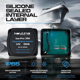 KeyLine Chargers connected to inverter and battery bank for high-power charging