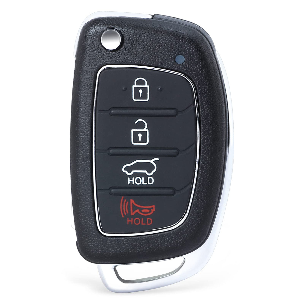 Keymall front view remote showing button layout and easy operation