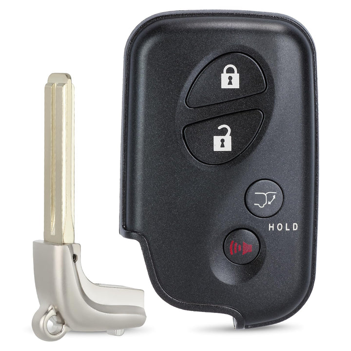 Keymall front view remote showing four buttons and clean casing for easy replacement