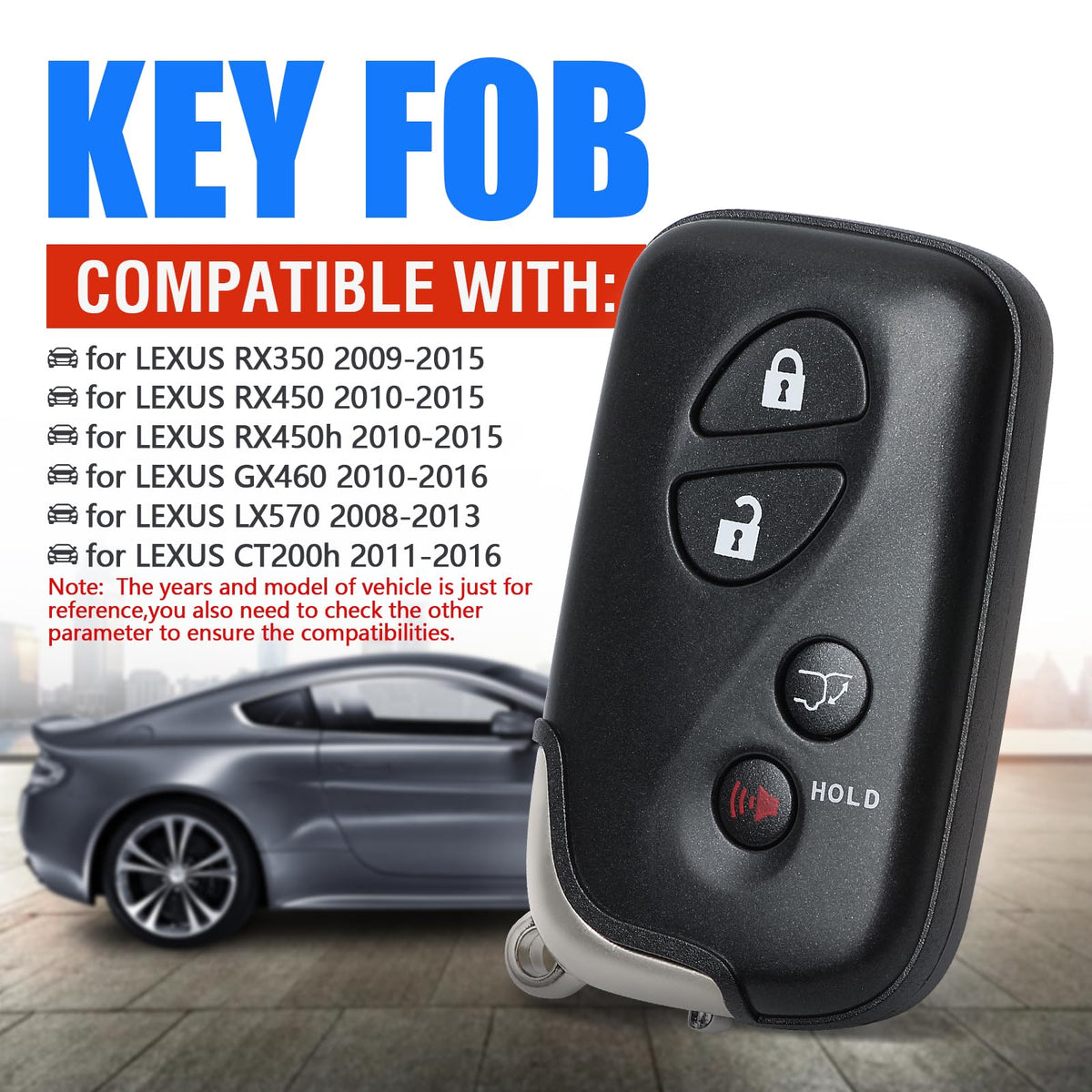 Keymall key blade closeup showing uncut Lexus-style blank for precise locksmith cutting
