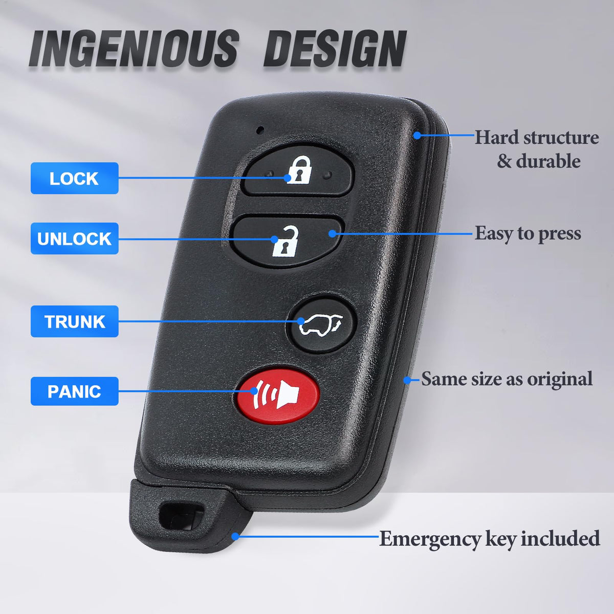 Keymall product laid out with included battery and components for quick inspection
