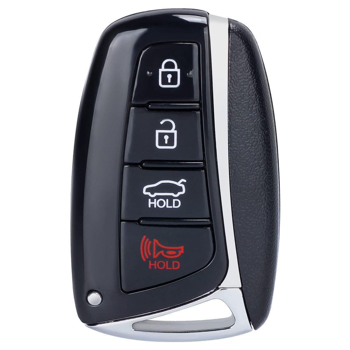 Keymall front view of fob showing 4 buttons and clear layout for easy replacement