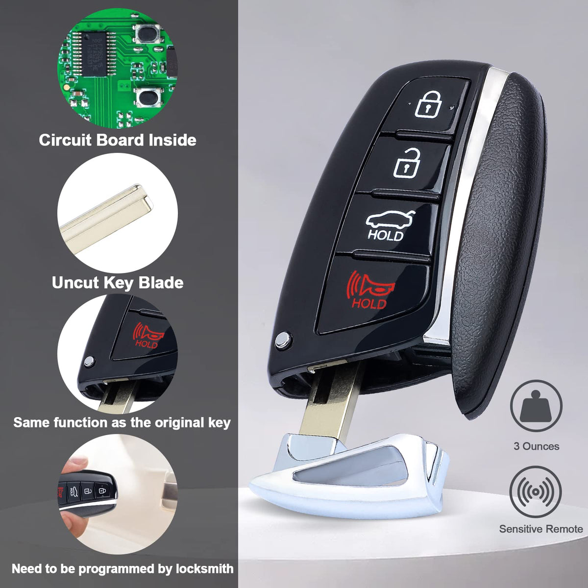 Keymall slim side profile demonstrating compact size for pocket convenience