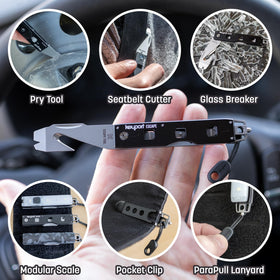 Keyport close-up of tungsten-carbide tip demonstrating reliable glass breaking