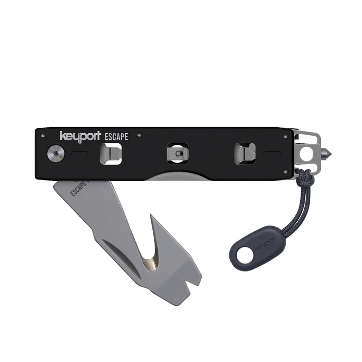 Keyport front view showing compact rescue tool and clip benefit quick access