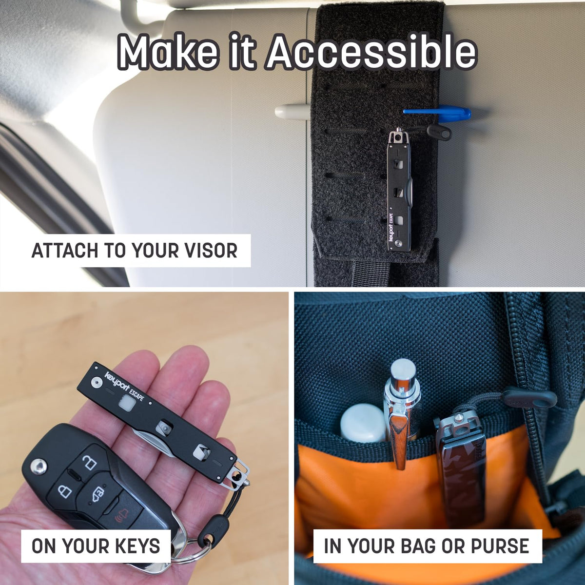 Keyport with faceplate and Pocket Flare showing visibility in low light