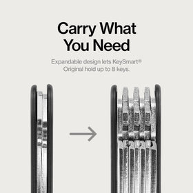 KeySmart side view with keys stacked for slim pocket benefit
