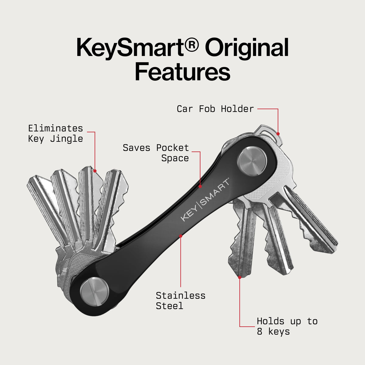 KeySmart with bottle opener accessory demonstrating modular use