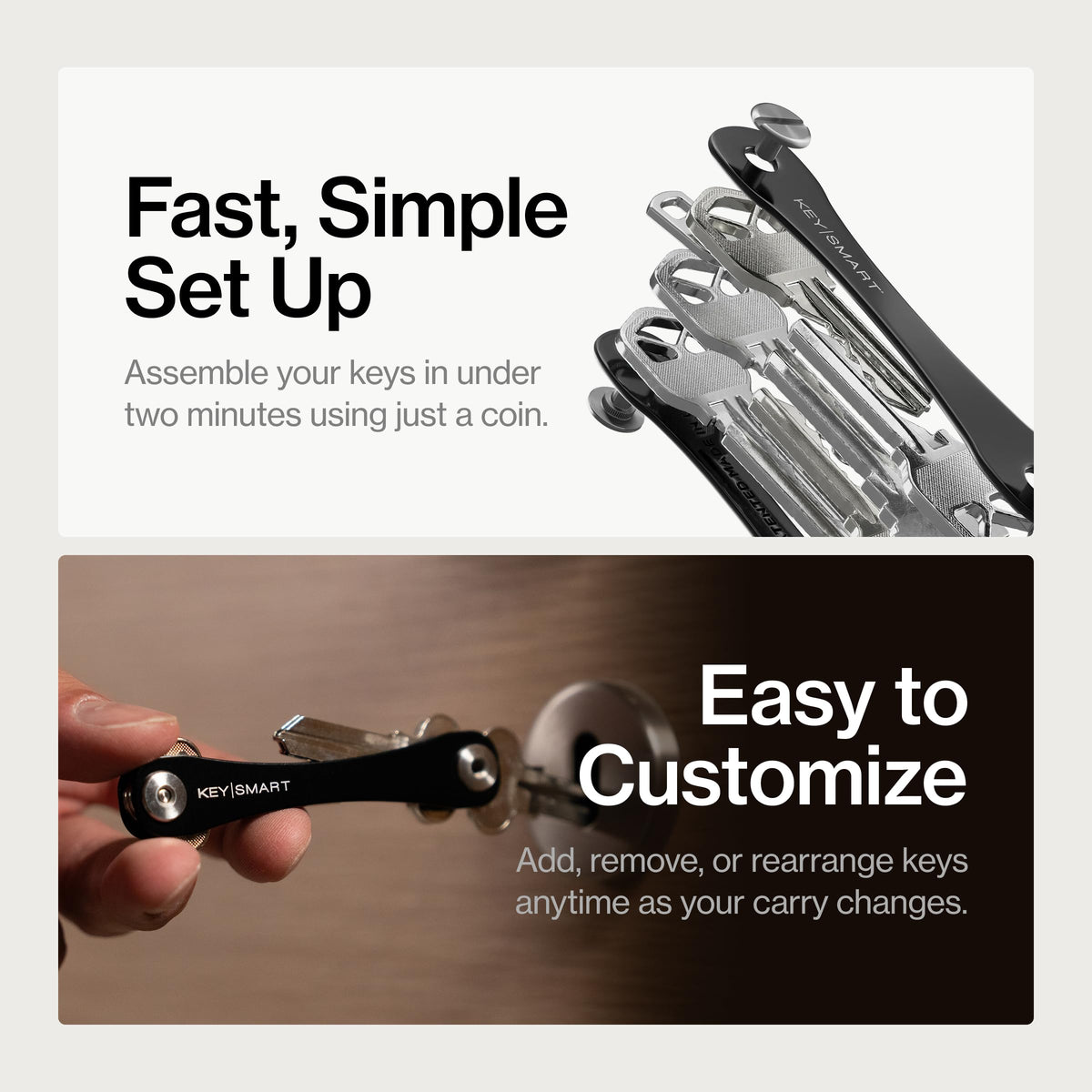 KeySmart attached to car fob loop for larger-key compatibility