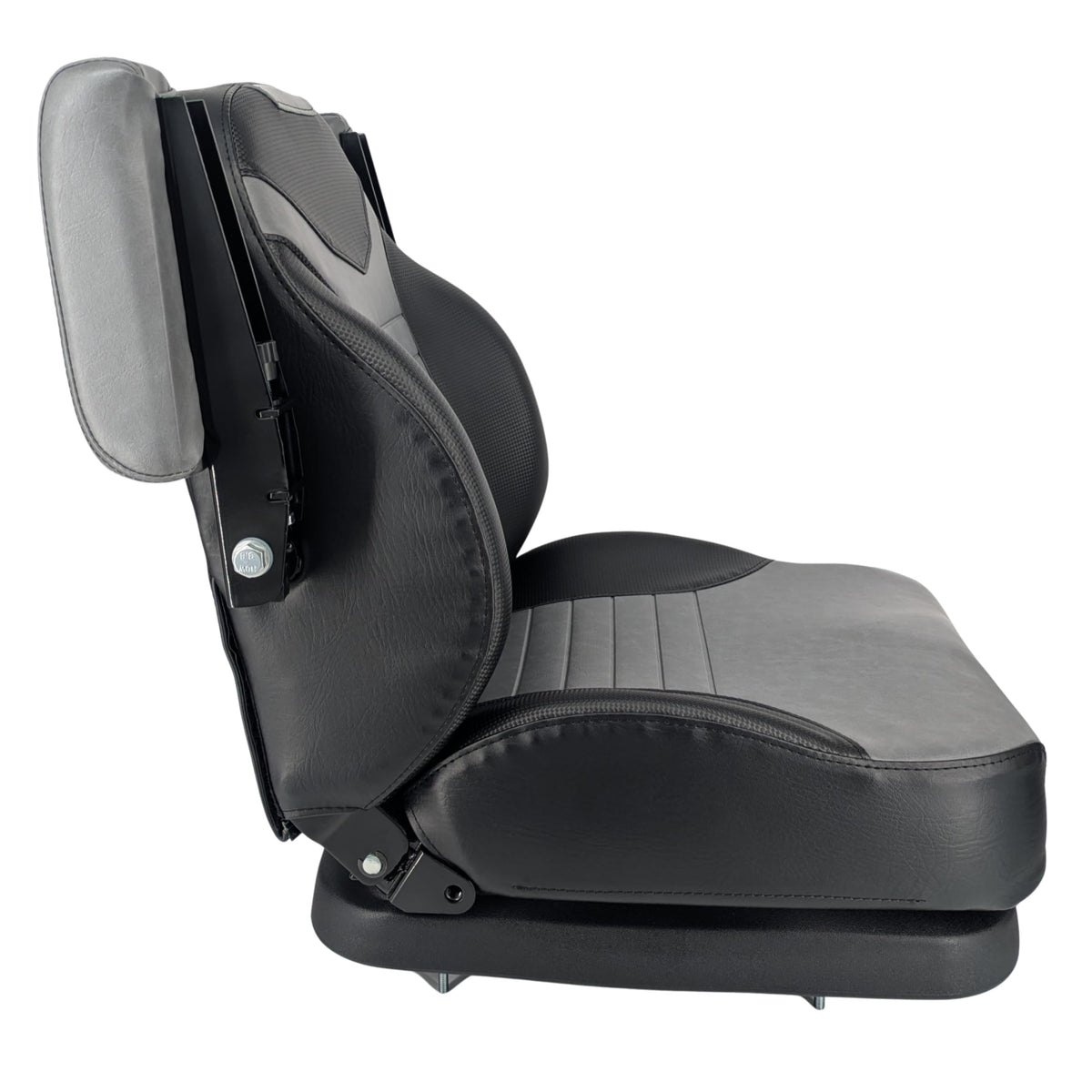 Keystone Seats armrest adjustment demonstrating ergonomic support