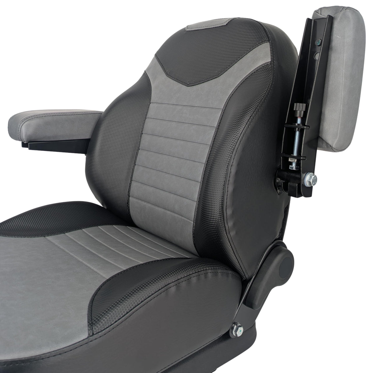 Keystone Seats close-up of stitching and PVC for durability benefit