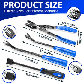 Keze nylon trim tools displayed to protect paint and plastic during prying