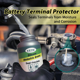 Keze open tube showing smooth grease texture for easy spreading and sealing