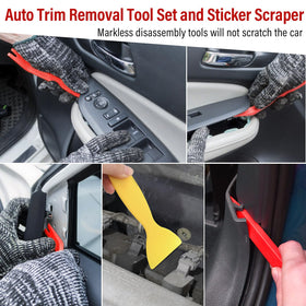 Keze plastic scraper detail removing adhesive residue without scratching surfaces