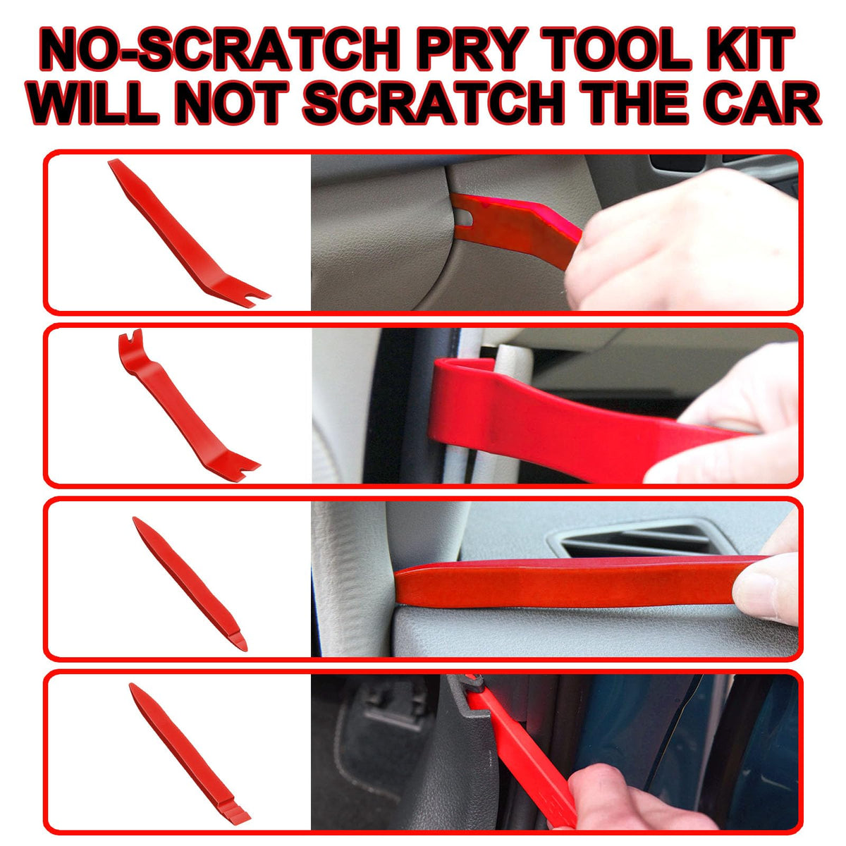 Keze scraper with molded grip showing comfortable control and precise scraping