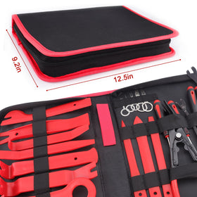 Keze tools used on car door panel to remove trim pieces without paint damage