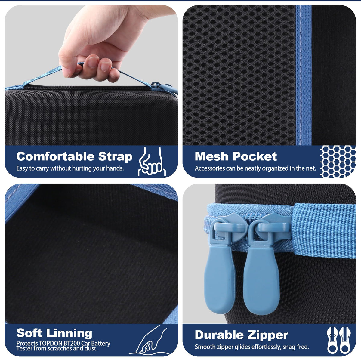 khanka elastic strap securing tester to prevent movement during transport