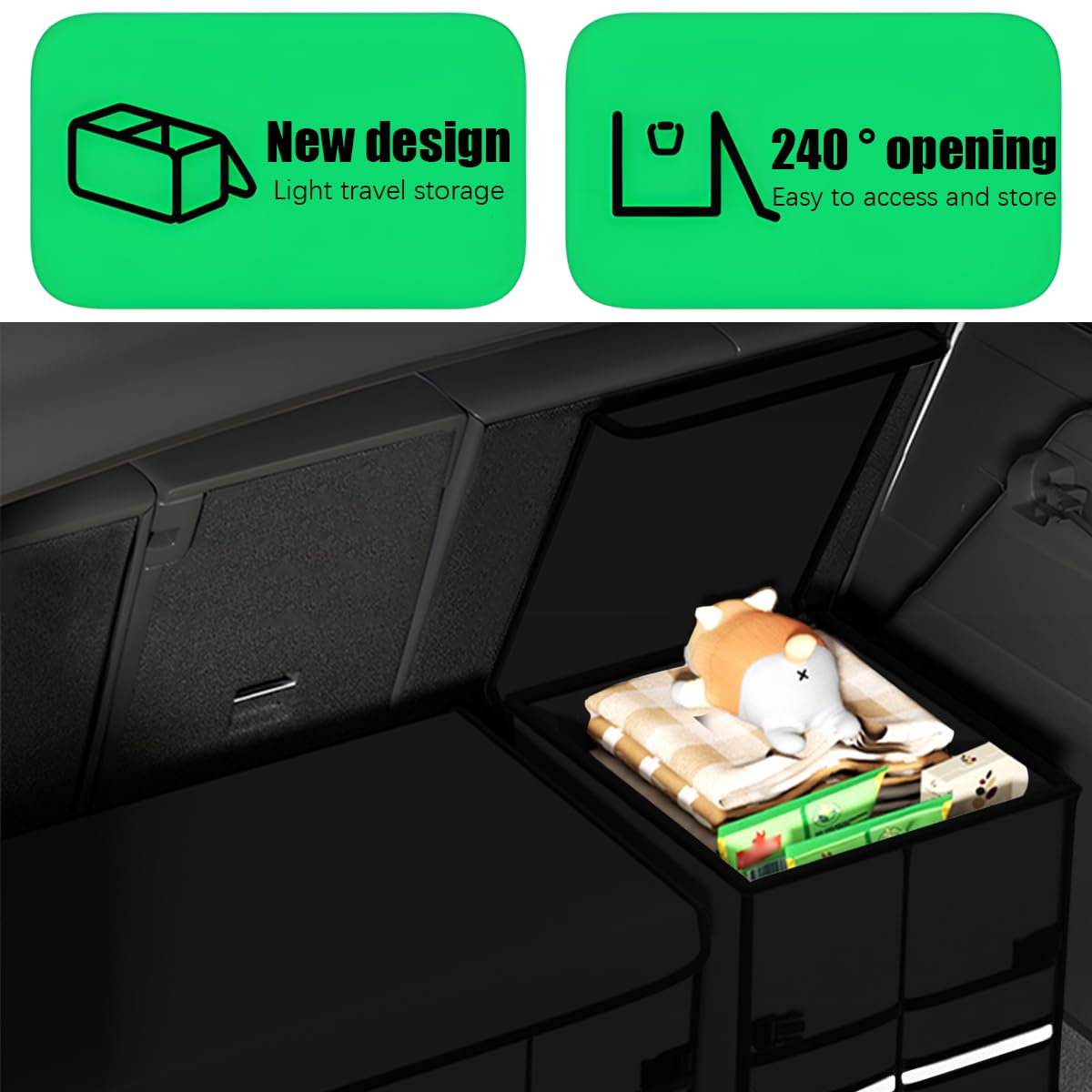 KHGUZ folded flat storage showing compact folded size for easy stashing